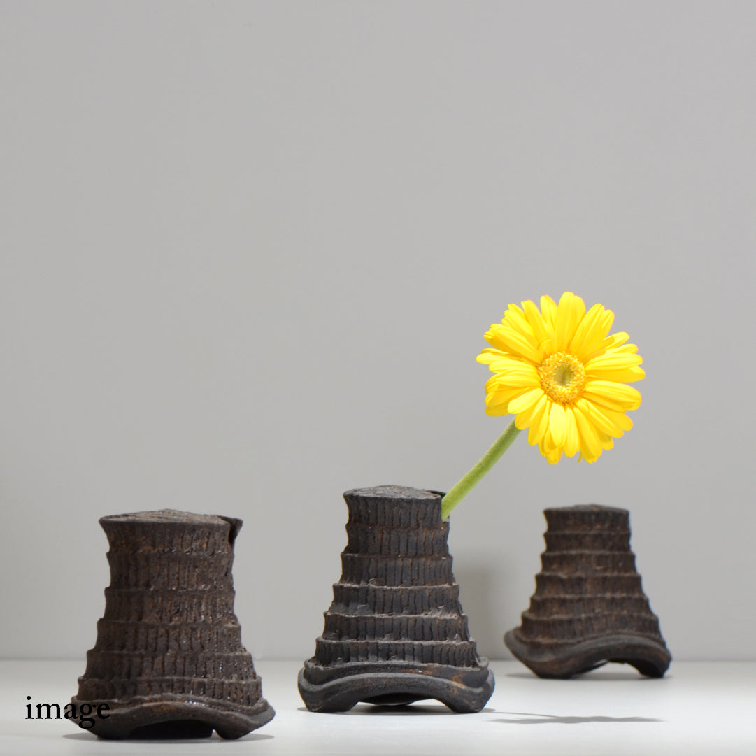 沼野 秀章 / black wrap / S /  nu02_bw_ichi003_s/ 口径約 φ1cm / 一輪挿し 花瓶