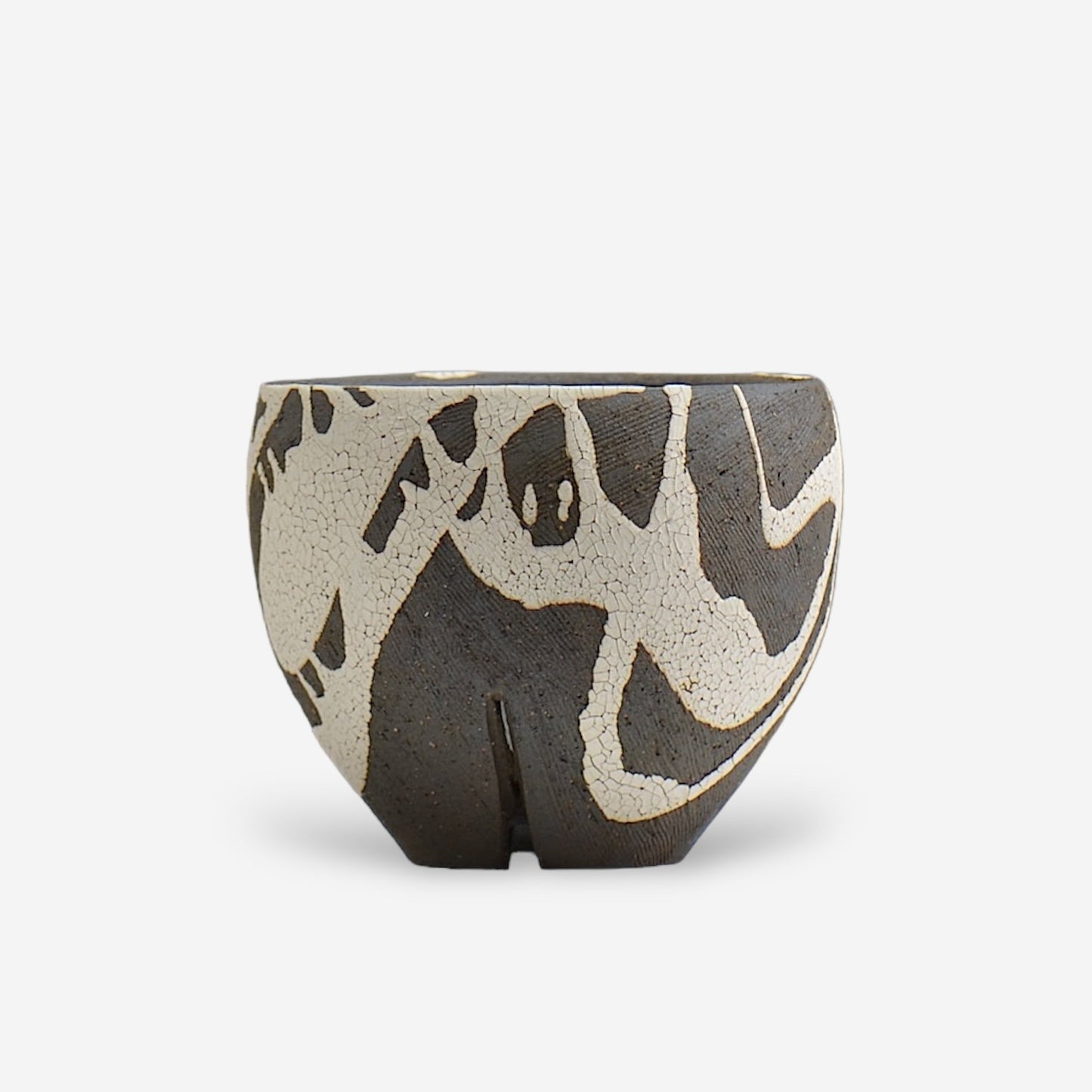 沼野 秀章 / 黒二白 / S / Nu02_bwh004/ 約φ10.7cm / 植木鉢