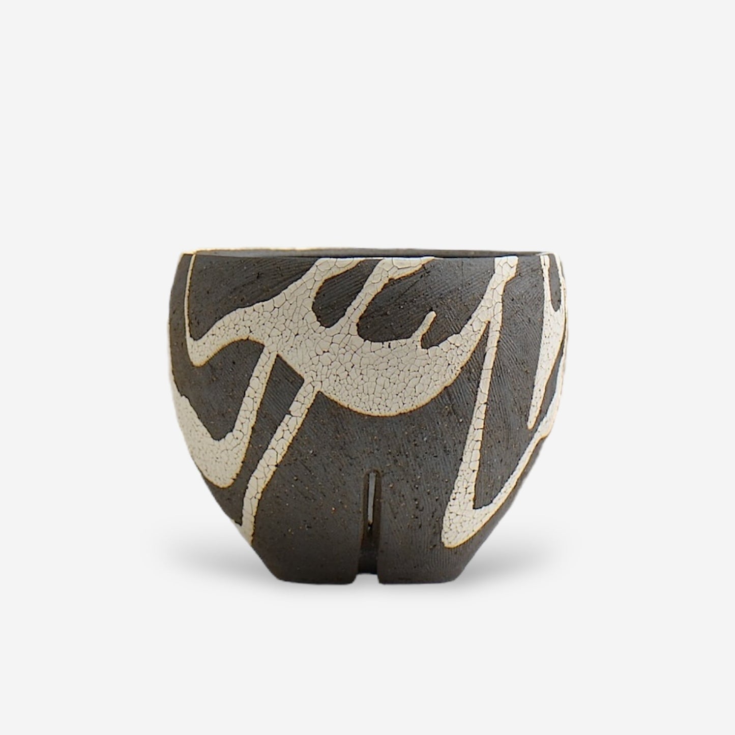 沼野 秀章 / 黒二白 / S / Nu02_bwh004/ 約φ10.7cm / 植木鉢