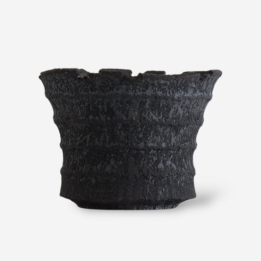 菊地元野 / AVOCADO BORDER ブラック 05 / XL / 約φ16.5cm / 植木鉢