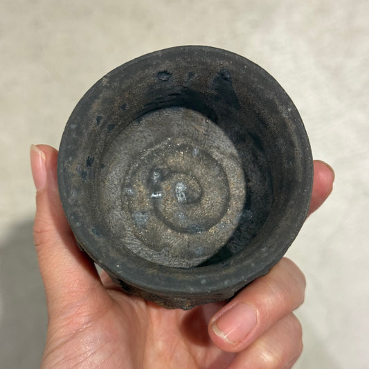 菊地元野 / マンガン釉 ぐい呑み / kg_05/ 酒器 / お正月に /お祝い