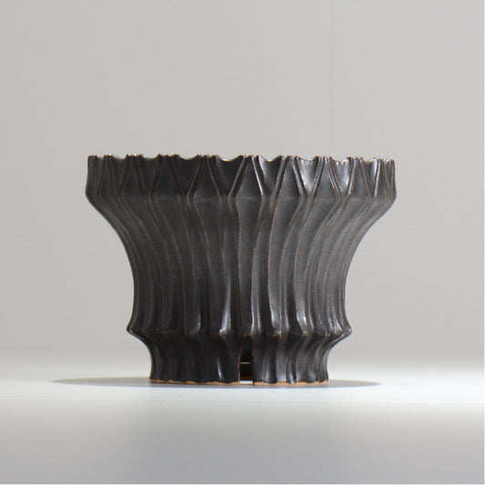 中野 明彦 / KIRIKO‗n05 / 約 φ15.5cm / L / ブラック / 植木鉢