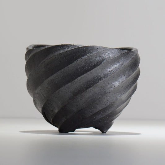 沖誠 / SPIIRAL_BLACK_03/ 約φ17.6~18cm / 植木鉢