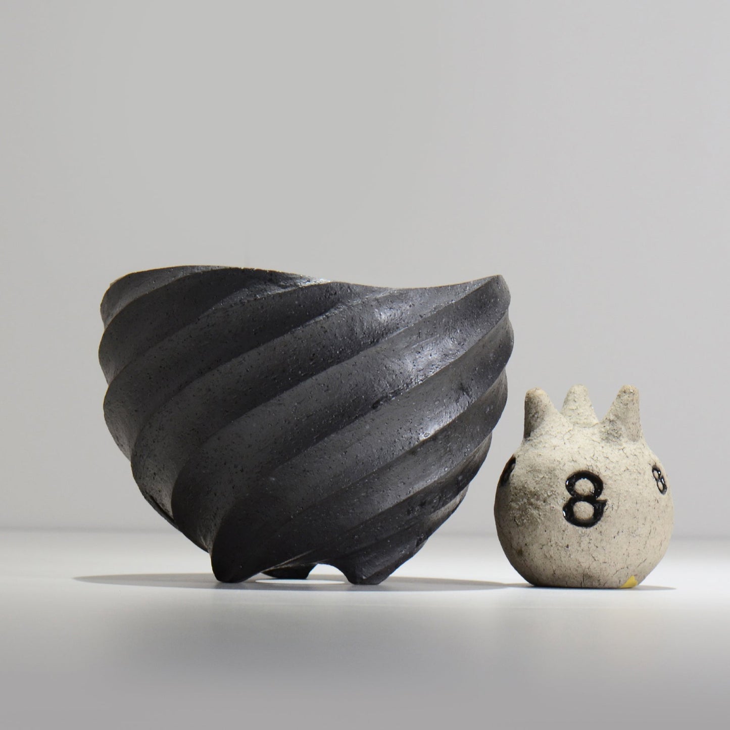 沖誠 / SPIIRAL_BLACK_03/ 約φ17.6~18cm  / 植木鉢