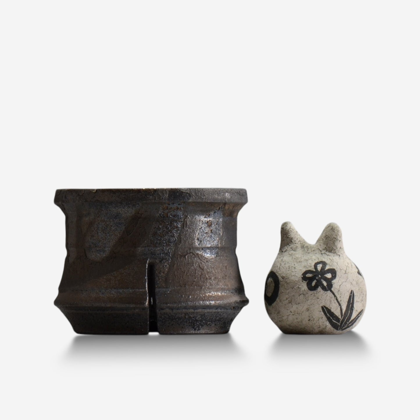 沼野秀章 / black_wrap 18/  約 φ14.4cm  /  植木鉢