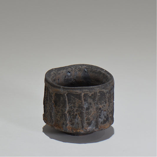 菊地元野 / マンガン釉 ぐい呑み / kg_05