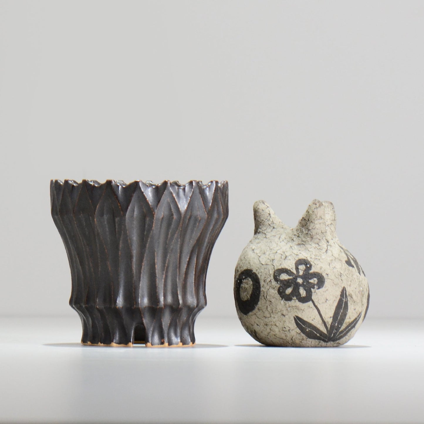 中野 明彦 / KIRIKO_d17 / 約 φ10cm / S / ブラック / 植木鉢