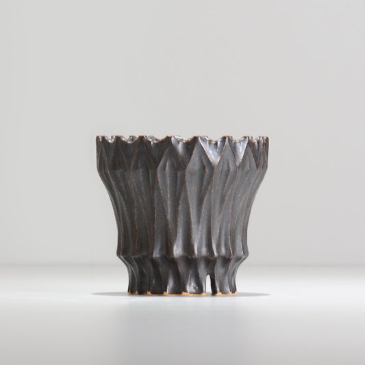 中野 明彦 / KIRIKO_d17 / 約 φ10cm / S / ブラック / 植木鉢