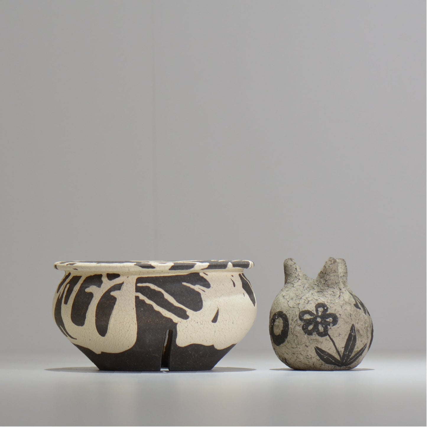沼野 秀章 / 黒二白 / M / nh2_bwh13_m/ 約φ15cm / 植木鉢