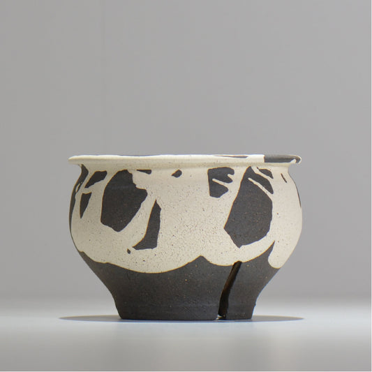 沼野 秀章 / 黒二白 / M / nh2_bwh16_m/ 約φ14cm / 植木鉢