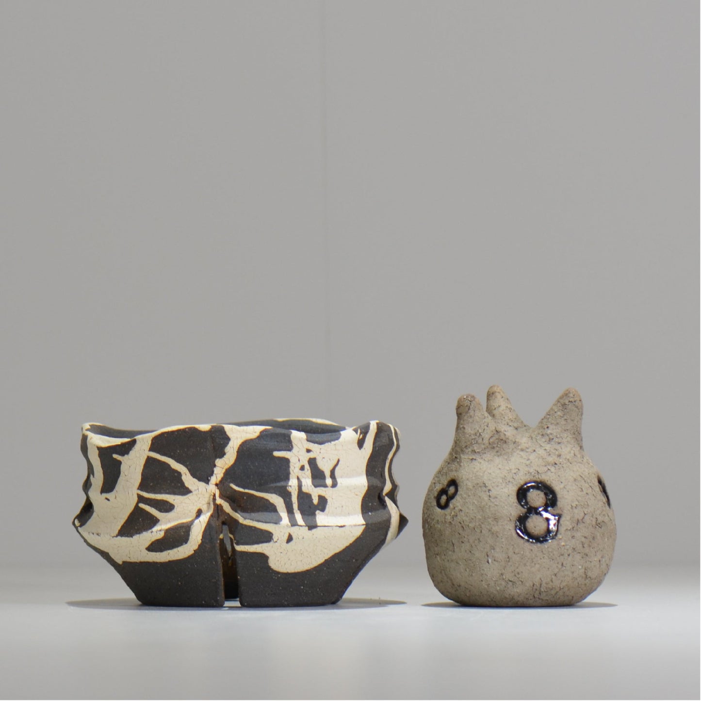 沼野 秀章 / 黒二白 / S / nh_bw10_s / 約φ12cm / 植木鉢