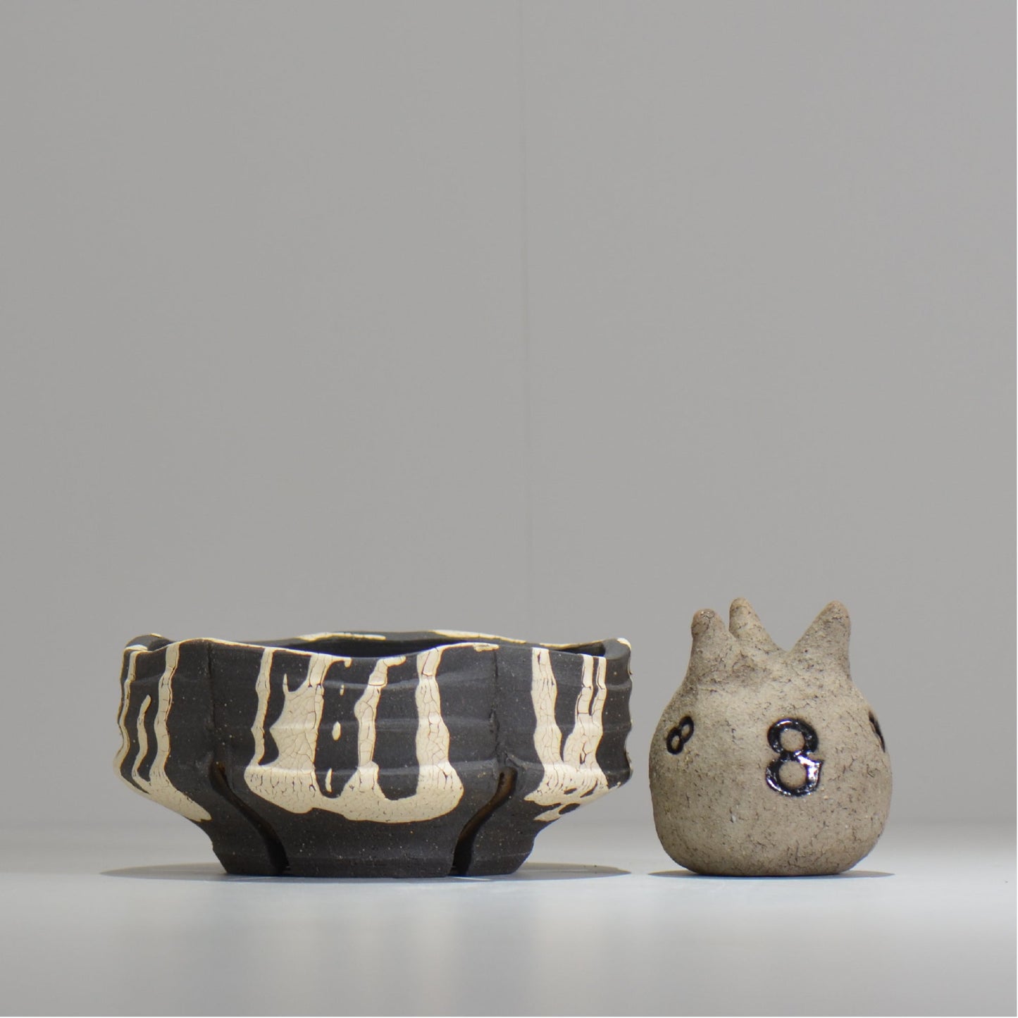 沼野 秀章 / 黒二白 / S / nh_bw17_m/ 約φ15cm / 植木鉢