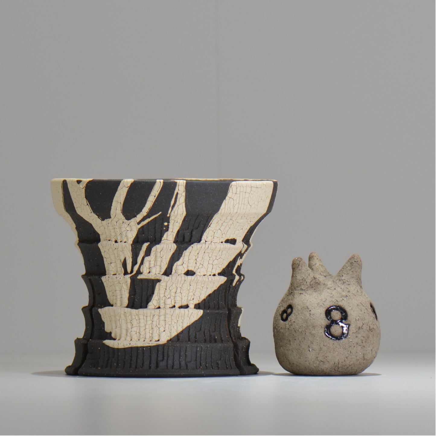 沼野 秀章 / 黒二白 / S / nh_bw20_l / 約φ15.7cm / 植木鉢