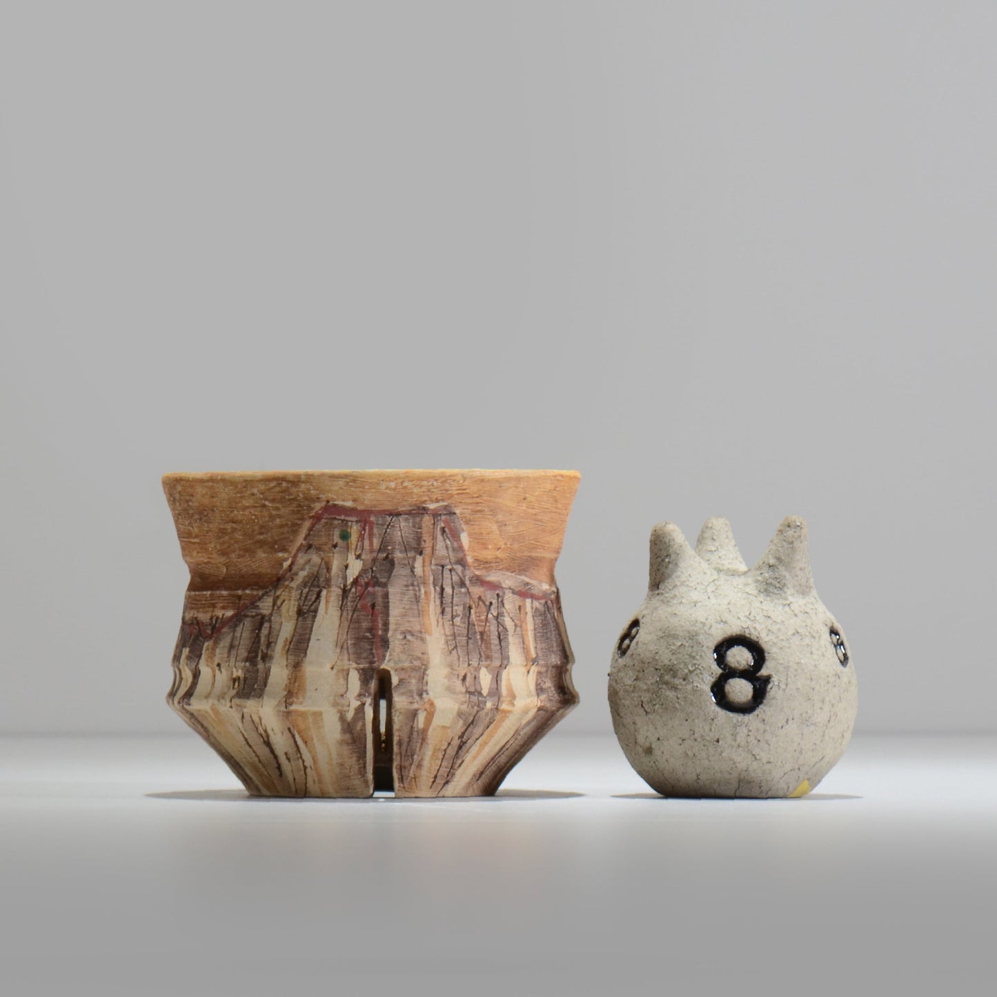 沼野秀章 / 刻ム音 / nu02_so12_m / 約 φ12.7cm  /  植木鉢