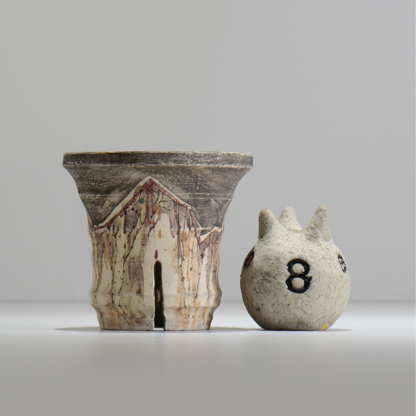 沼野秀章 / 刻ム音 / nu02_so14_m / 約 φ13cm  /  植木鉢