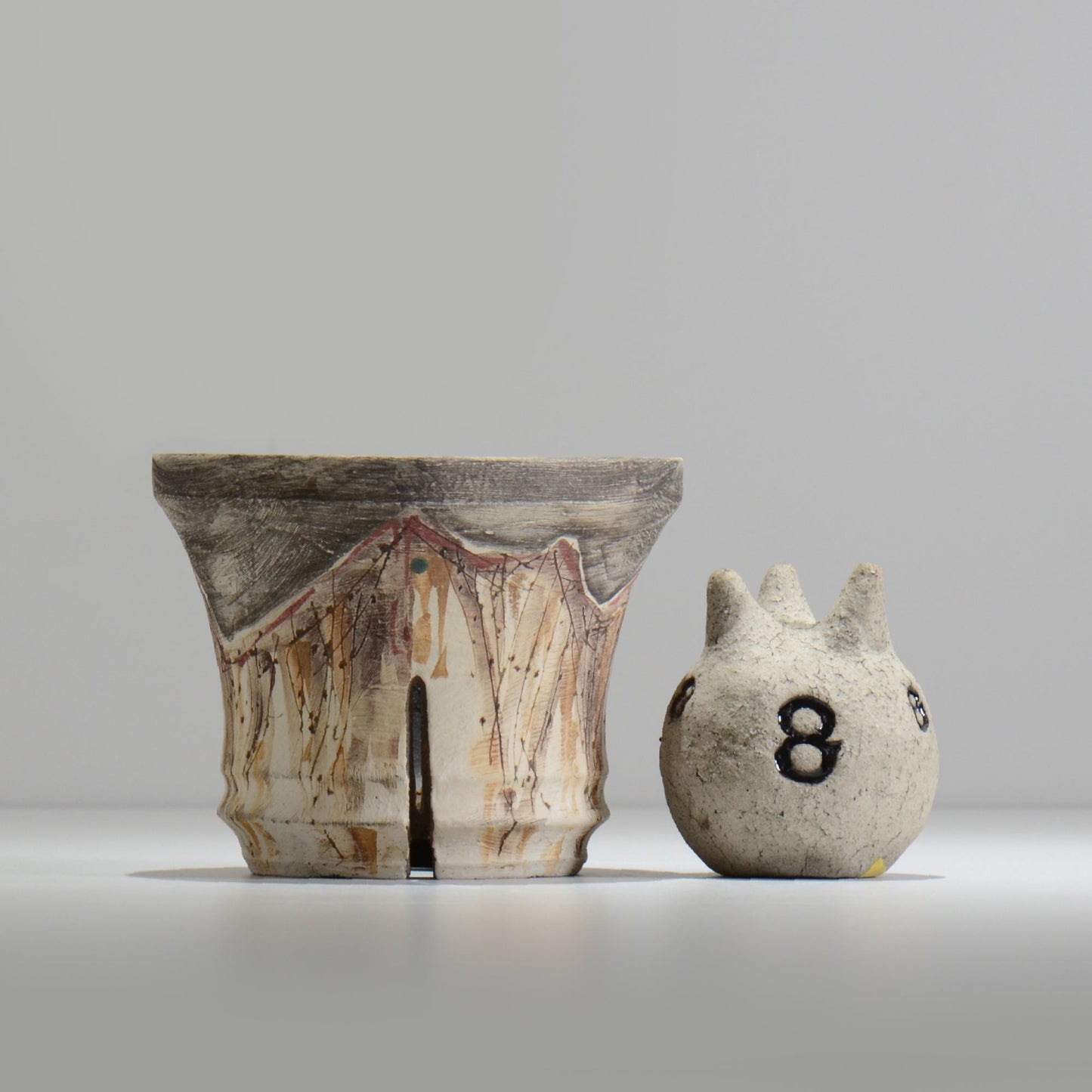 沼野秀章 / 刻ム音 / nu02_so17_m / 約 φ14.7cm  /  植木鉢