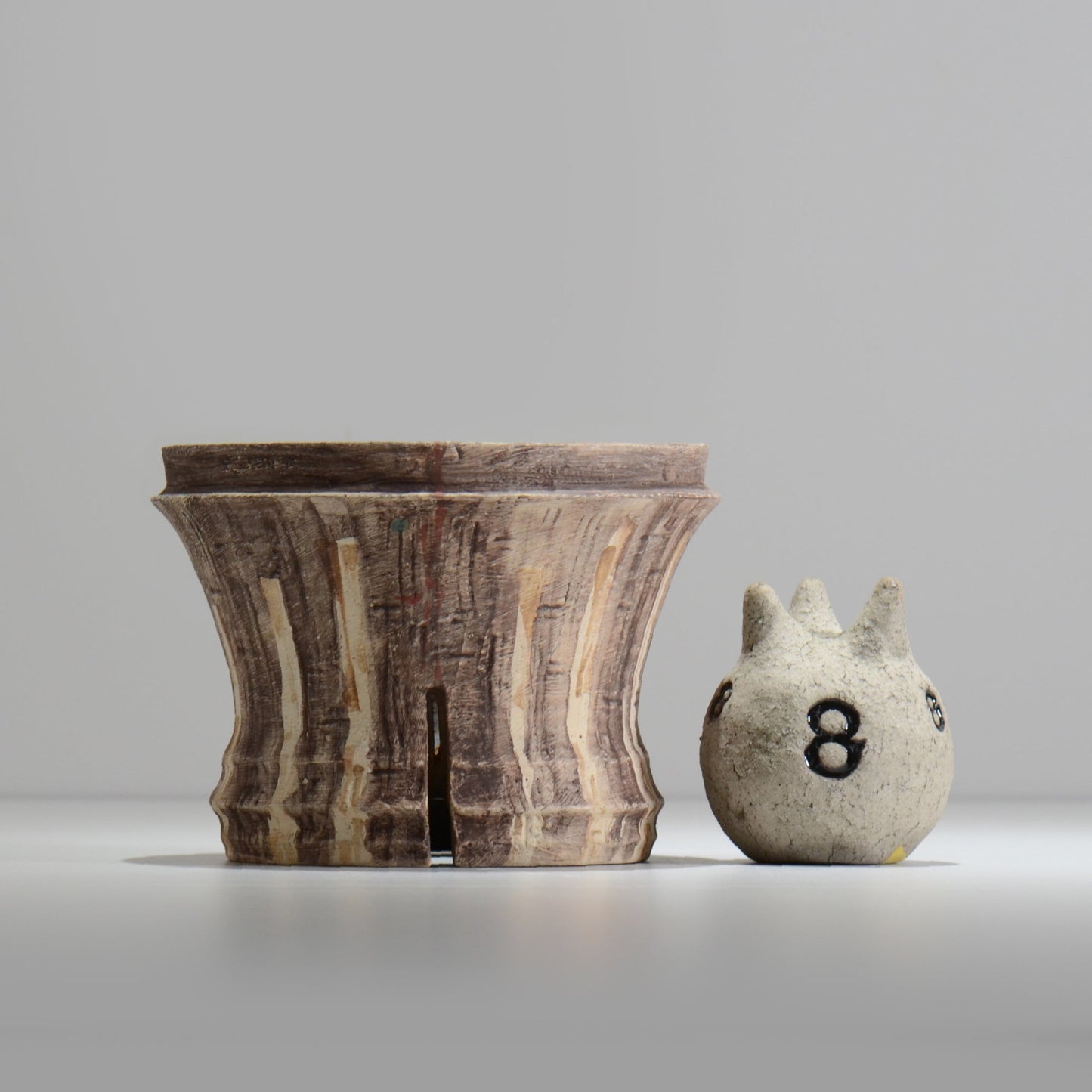 沼野秀章 / 刻ム音 / nu02_so20_l / 約 φ16.5cm  /  植木鉢