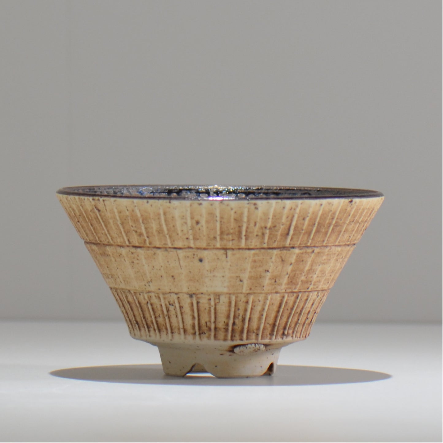 陶房Kibi / シエル ラウンドスプレット / 0056 / 約 φ15cm / 植木鉢