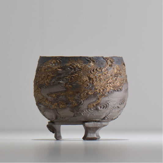 陶房Kibi / 金泥 / tkki_01_s / 約 φ9.6cm / 植木鉢