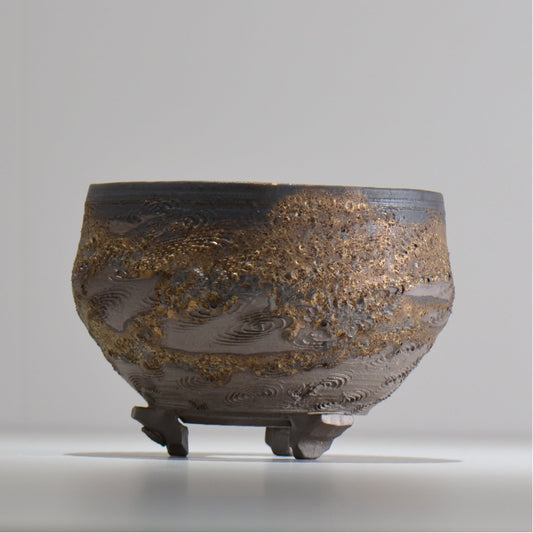 陶房Kibi / 金泥 / tkki_09_l / 約 φ15.3cm / 植木鉢