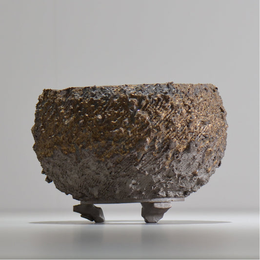 陶房Kibi / 金泥 / tkki_12_m / 約 φ15cm / 植木鉢