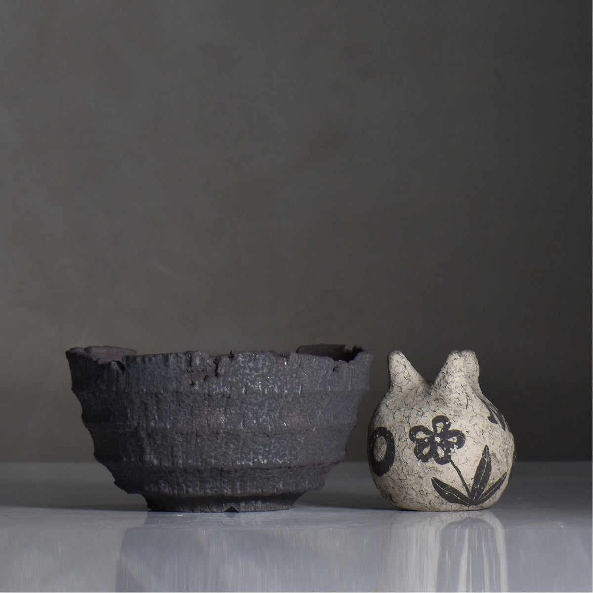 菊地元野 / AVOCADO BORDER ブラック 04/L/ 約φ16cm / 植木鉢