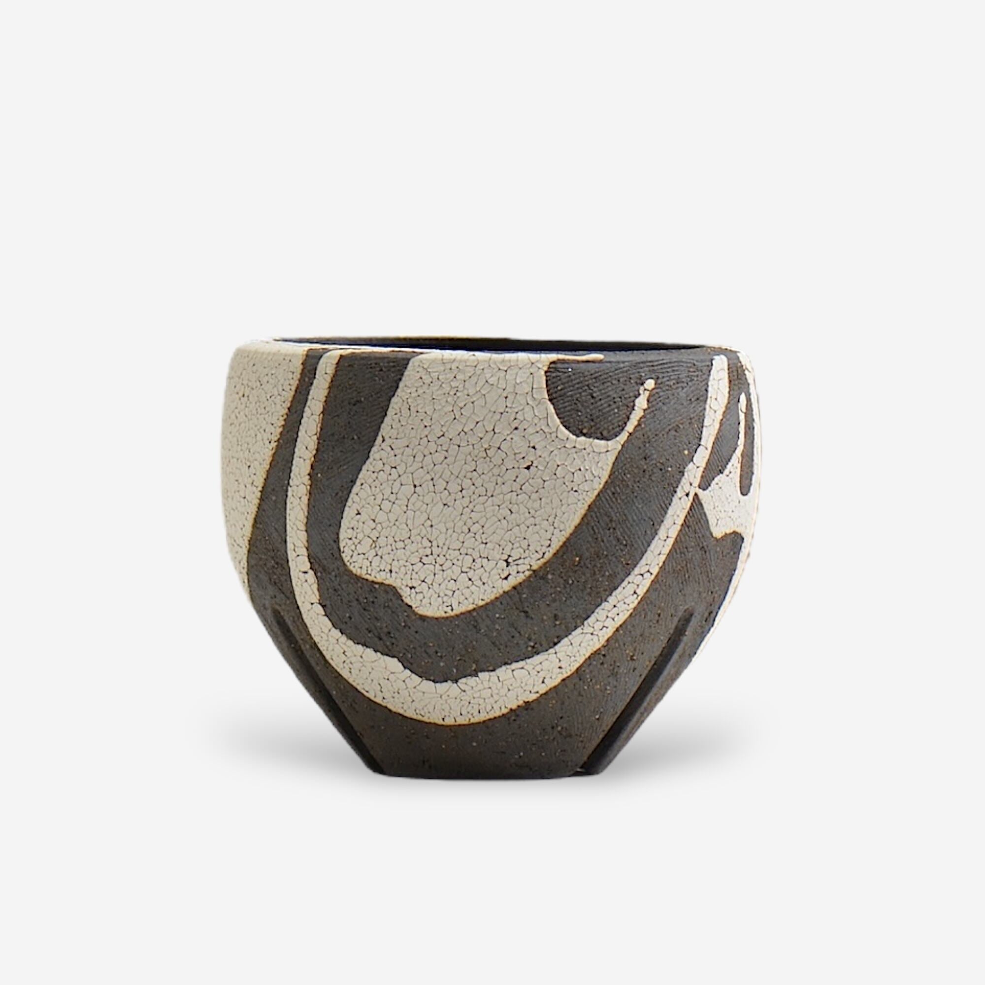 沼野 秀章 / 黒二白 / S  / Nu02_bwh001/ 約φ10.5cm / 植木鉢