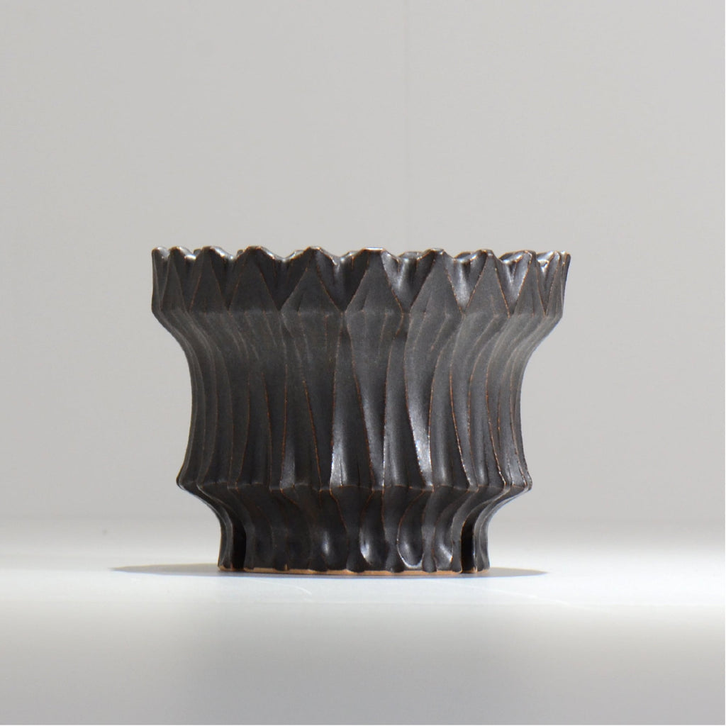 中野 明彦 / KIRIKO‗n03 / 約 φ12.5cm / M / ブラック / 植木鉢