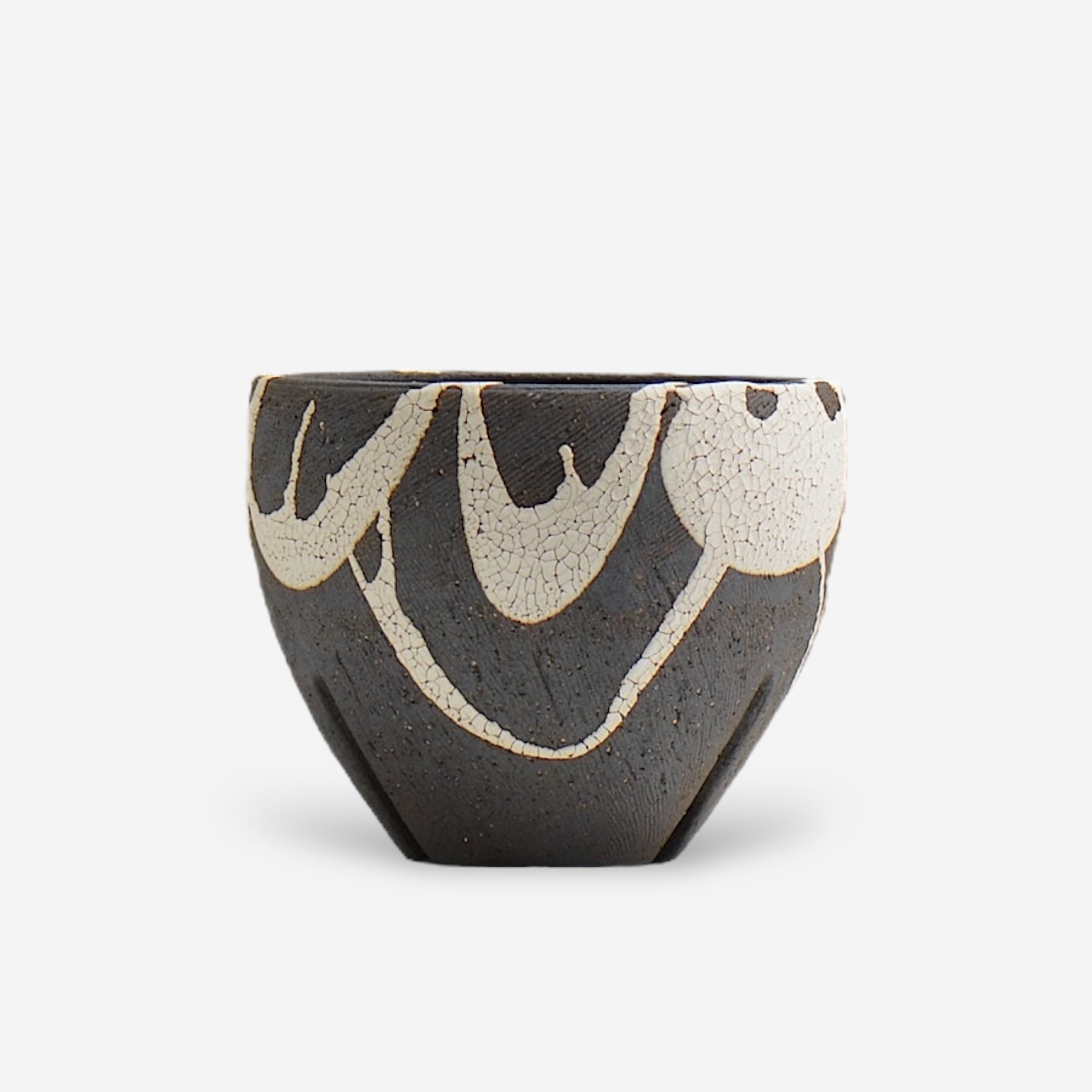 沼野 秀章 / 黒二白 / S  / Nu02_bwh006/ 約φ10.7cm / 植木鉢