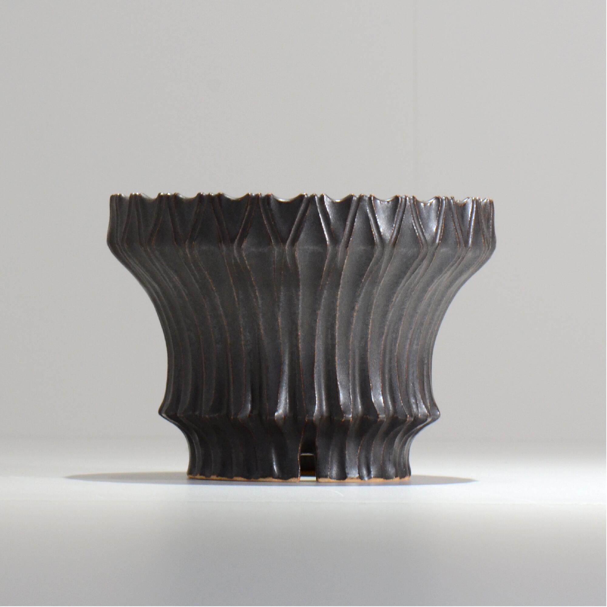 中野 明彦 / KIRIKO‗n05 / 約 φ15.5cm / L / ブラック / 植木鉢