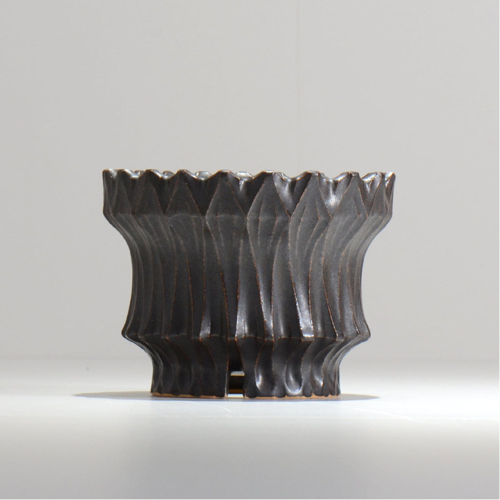 中野 明彦 / KIRIKO‗n03 / 約 φ12.5cm / M / ブラック / 植木鉢