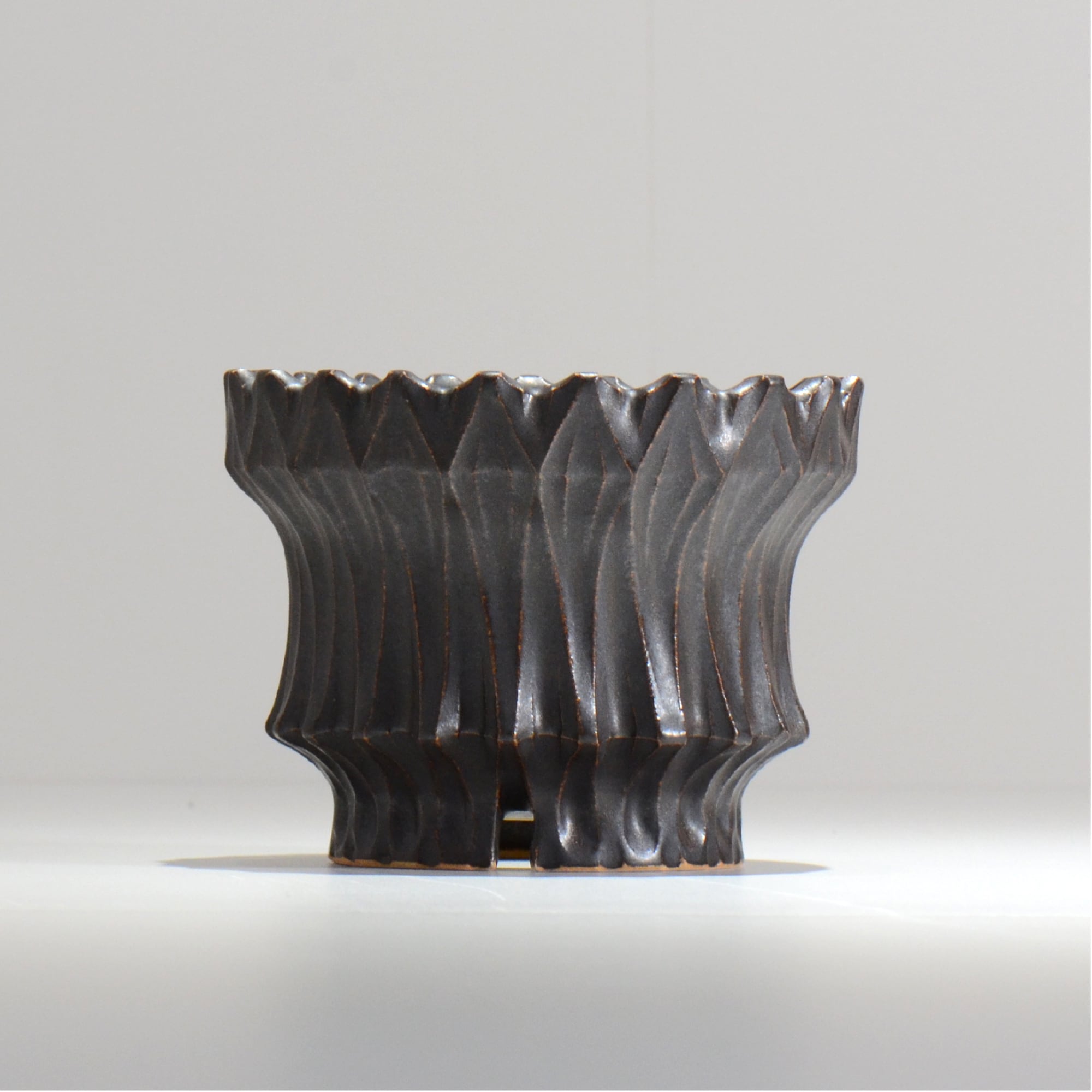 中野 明彦 / KIRIKO‗n03 / 約 φ12.5cm / M / ブラック / 植木鉢