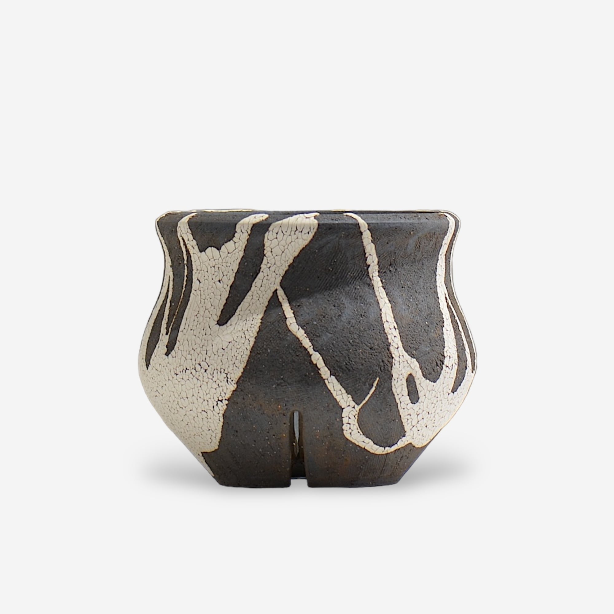 沼野 秀章 / 黒二白 / M / Nu02_bwh018 / 約φ11.5cm / 植木鉢