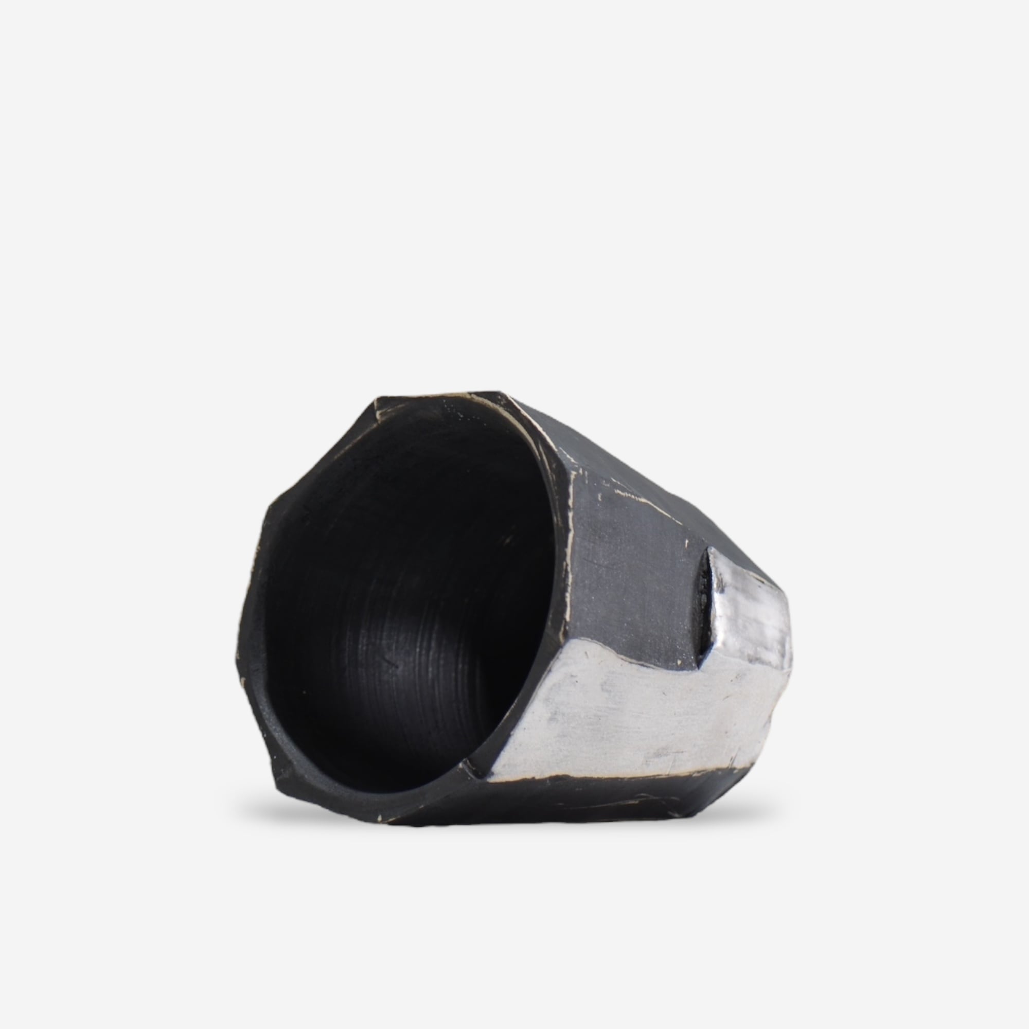 東絵里 kurogane02_03 / 銀彩 / M / 約φ10cm / 植木鉢