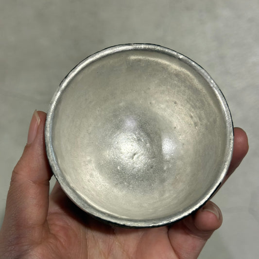 沖 誠  / 銀彩spiralぐい呑 /  om_01 / 酒器 / お正月に /お祝い