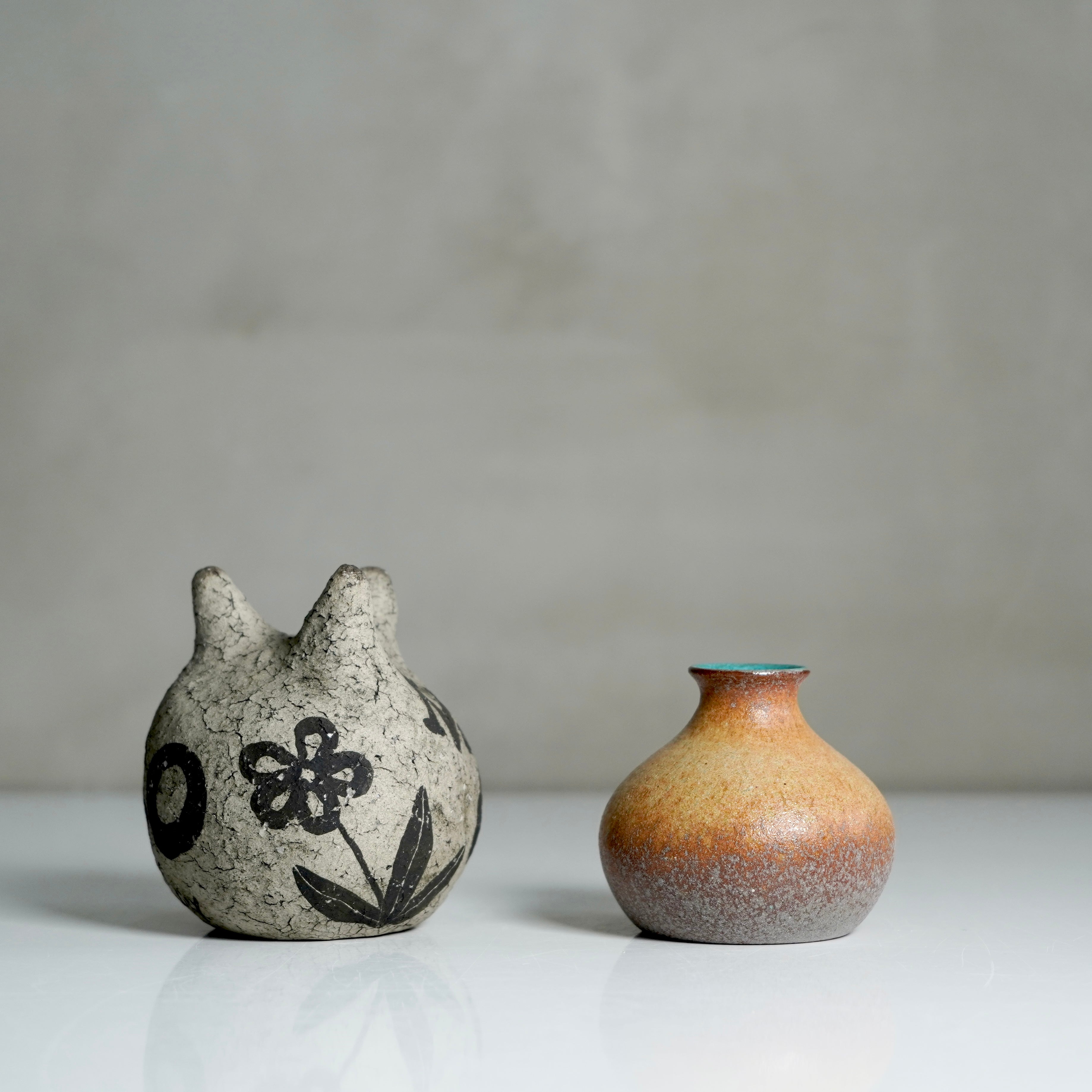 照鉢-terrace cotta- / 凛 / tk5_ichi03_xs / 口径約2.7cm / 一輪挿し