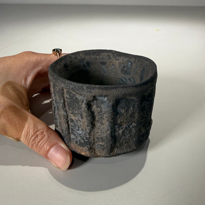 菊地元野 / マンガン釉 ぐい呑み / kg_05