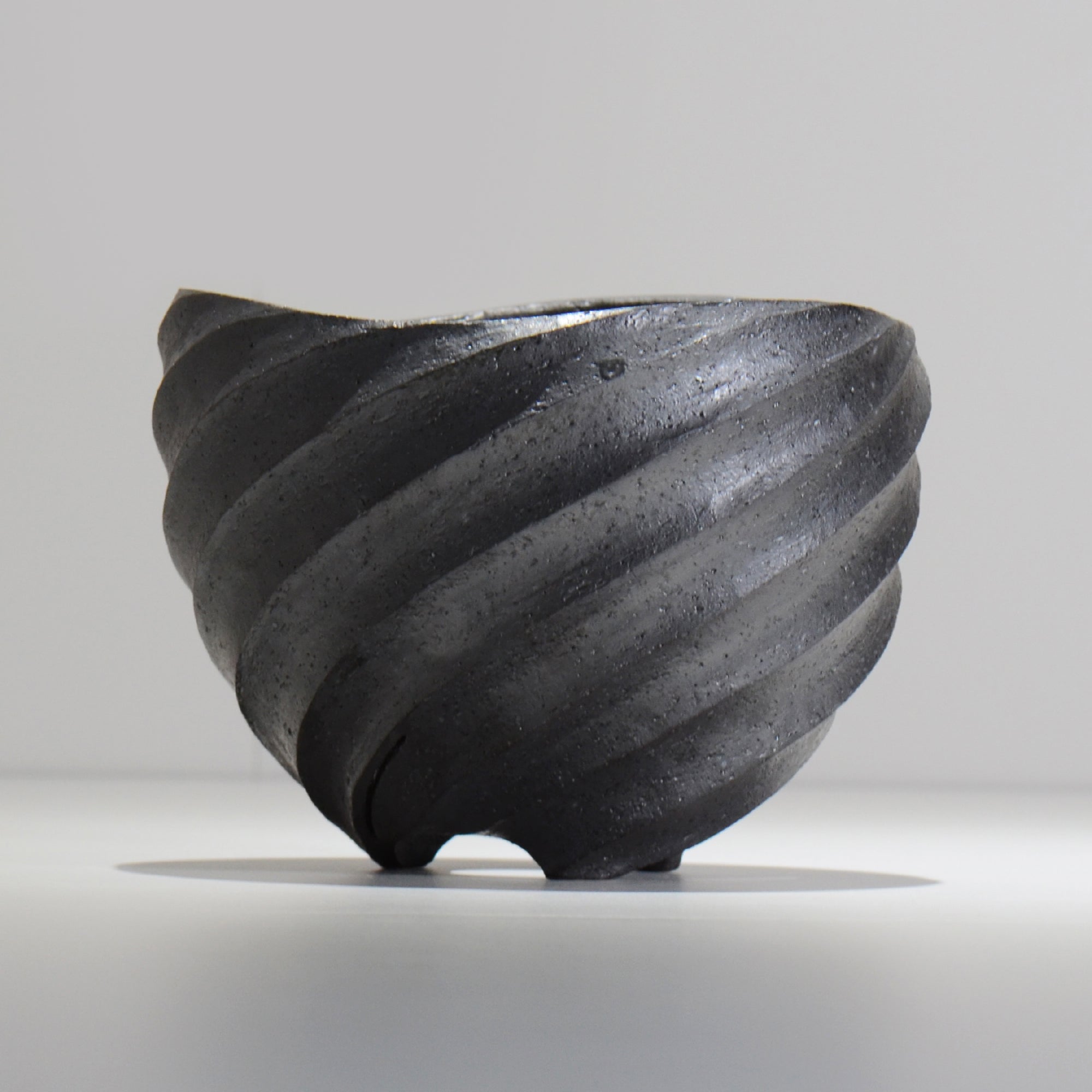 沖誠 / SPIIRAL_BLACK_03/ 約φ17.6～18cm  / 植木鉢