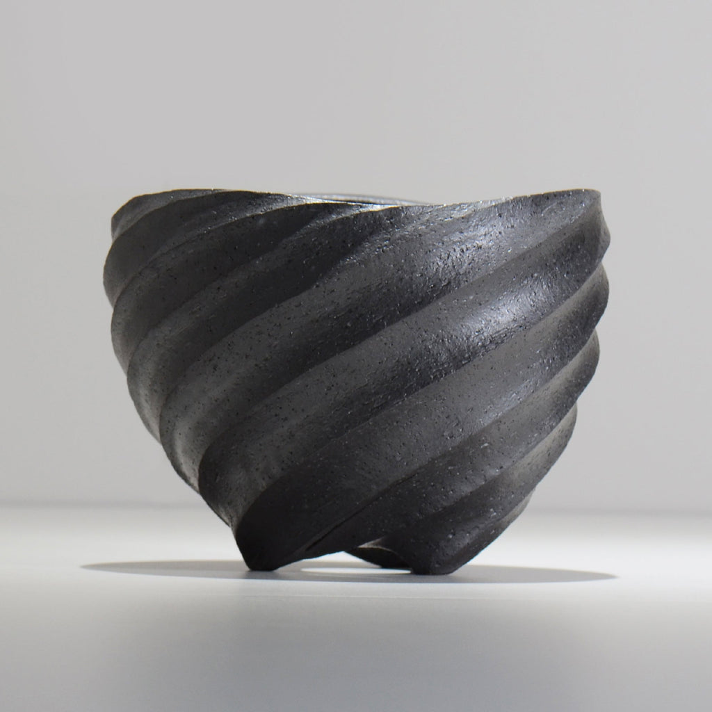 沖誠 / SPIIRAL_BLACK_03/ 約φ17.6～18cm  / 植木鉢