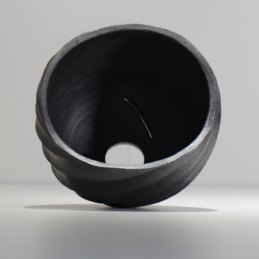 沖誠 / SPIIRAL_BLACK_03/ 約φ17.6～18cm  / 植木鉢