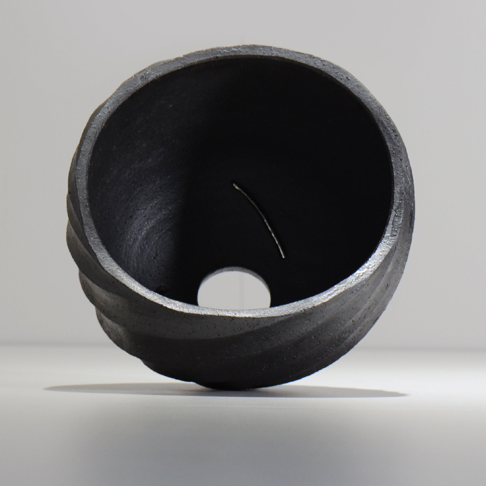 沖誠 / SPIIRAL_BLACK_03/ 約φ17.6～18cm  / 植木鉢