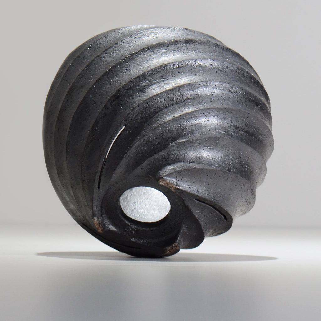 沖誠 / SPIIRAL_BLACK_03/ 約φ17.6～18cm  / 植木鉢