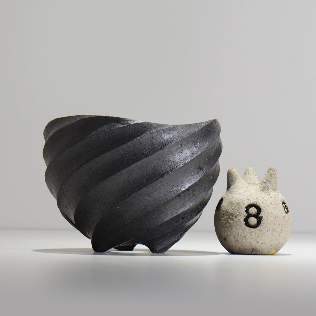沖誠 / SPIIRAL_BLACK_03/ 約φ17.6～18cm  / 植木鉢