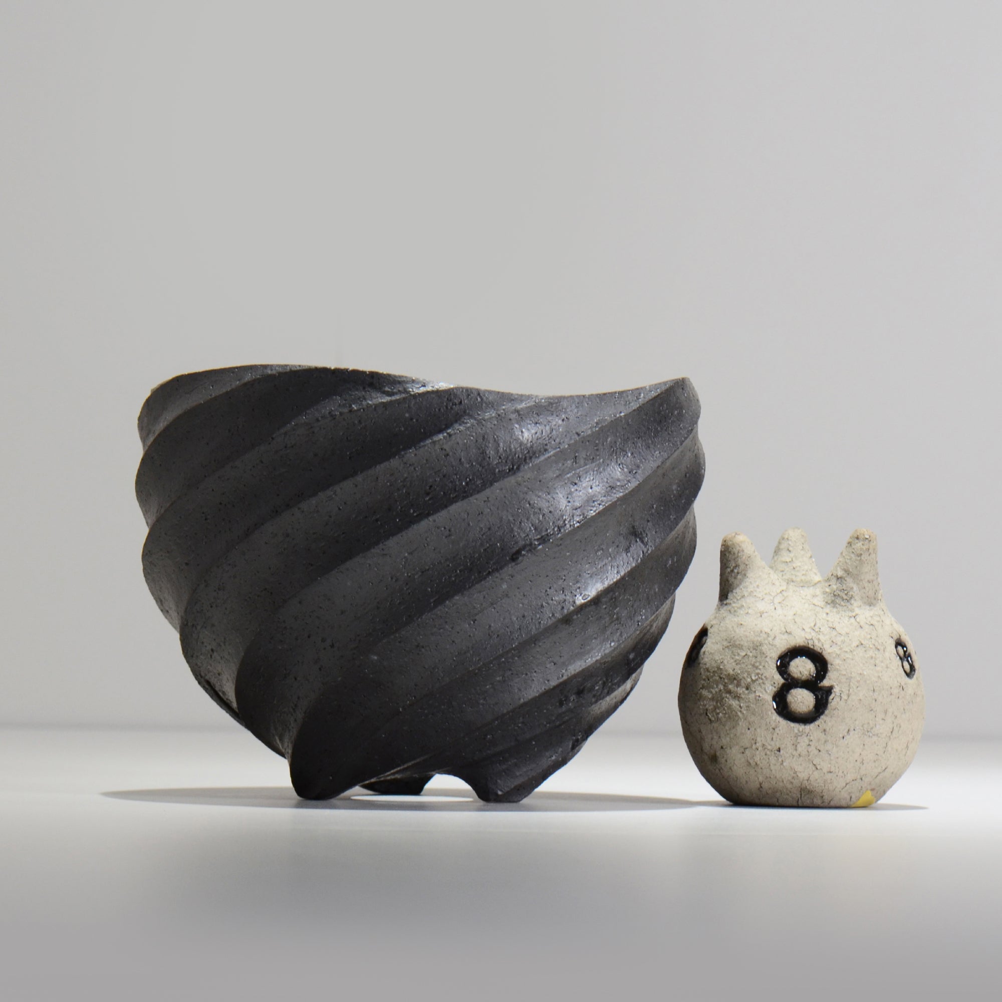 沖誠 / SPIIRAL_BLACK_03/ 約φ17.6～18cm  / 植木鉢