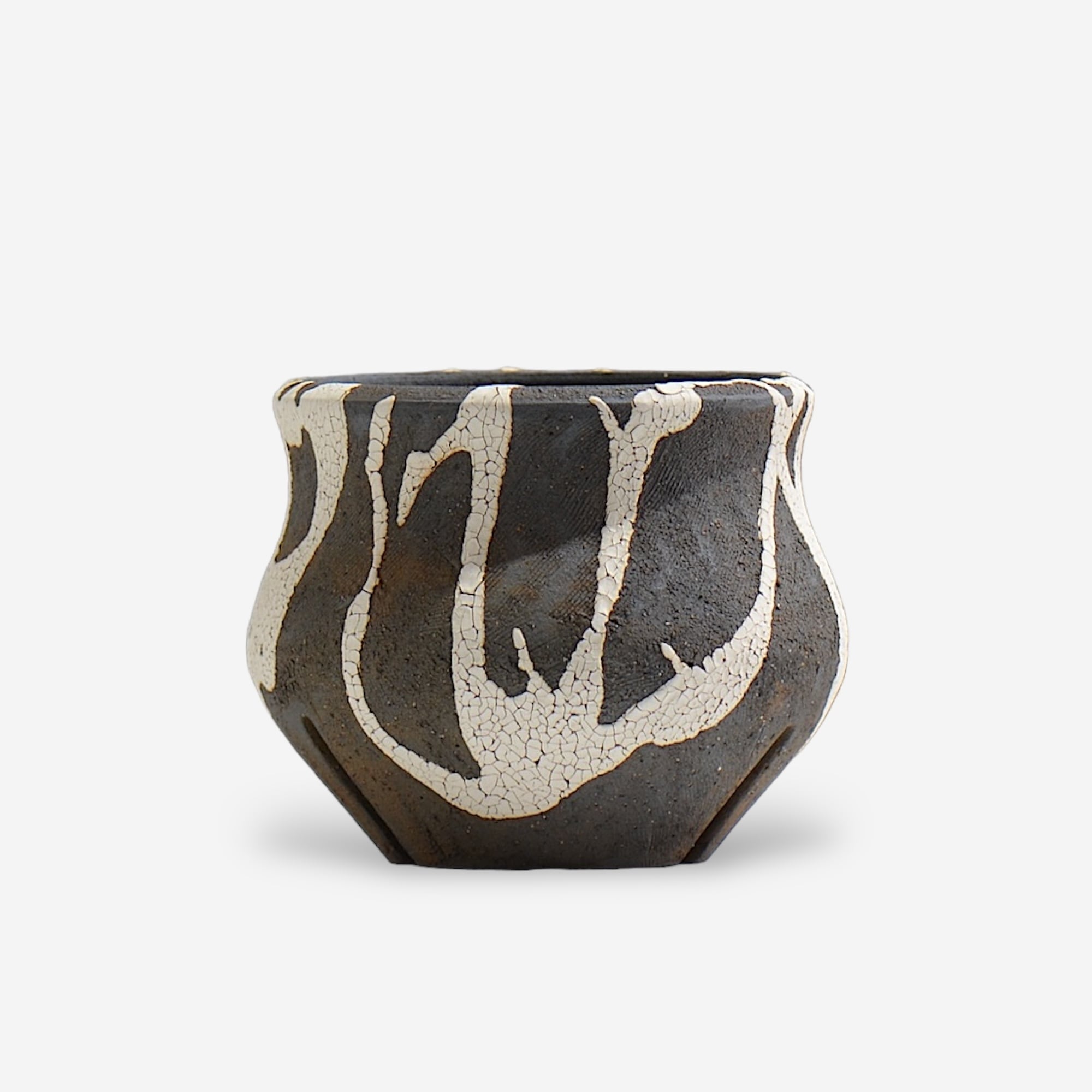 沼野 秀章 / 黒二白 / M / Nu02_bwh018 / 約φ11.5cm / 植木鉢