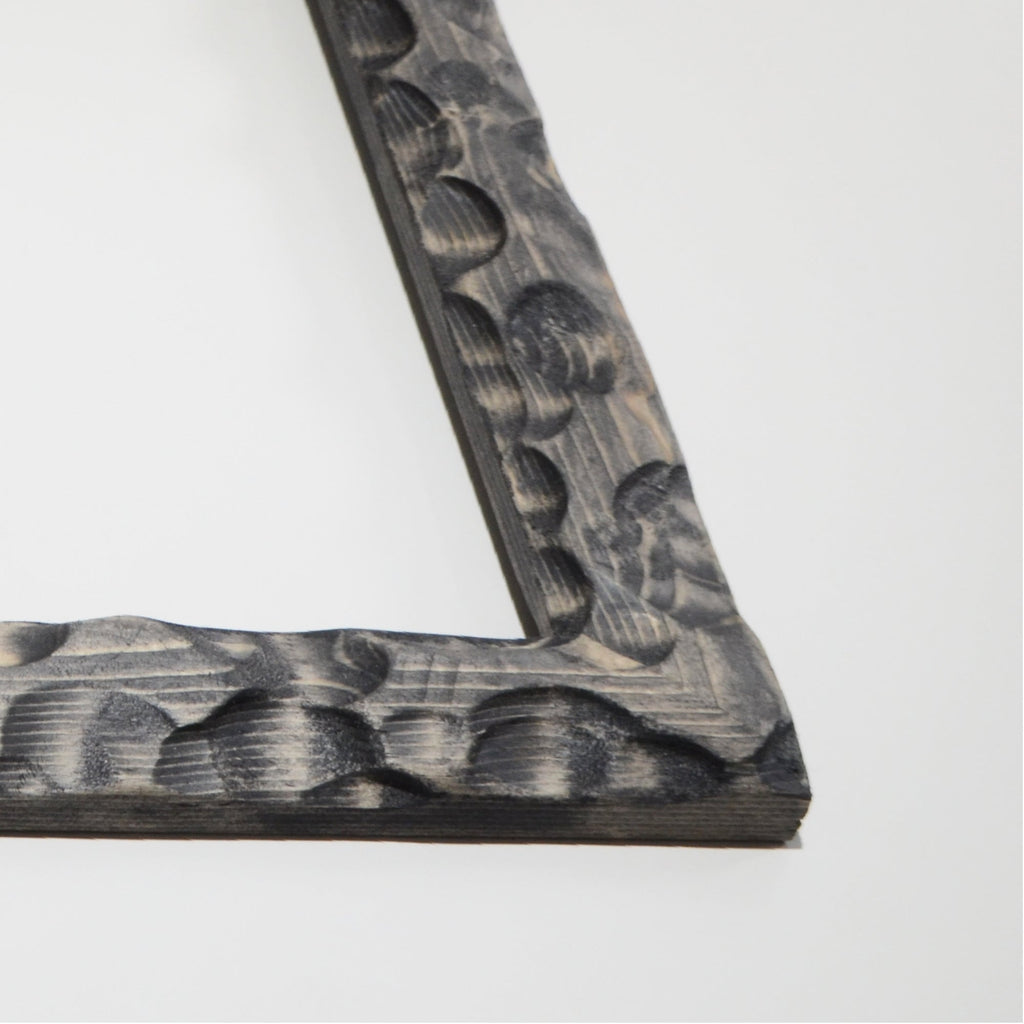 第3ワームホール：com / あぶく杢黒 /  abuku_b_01 / W30.7cm × H35.5cm / ビカクシダの額