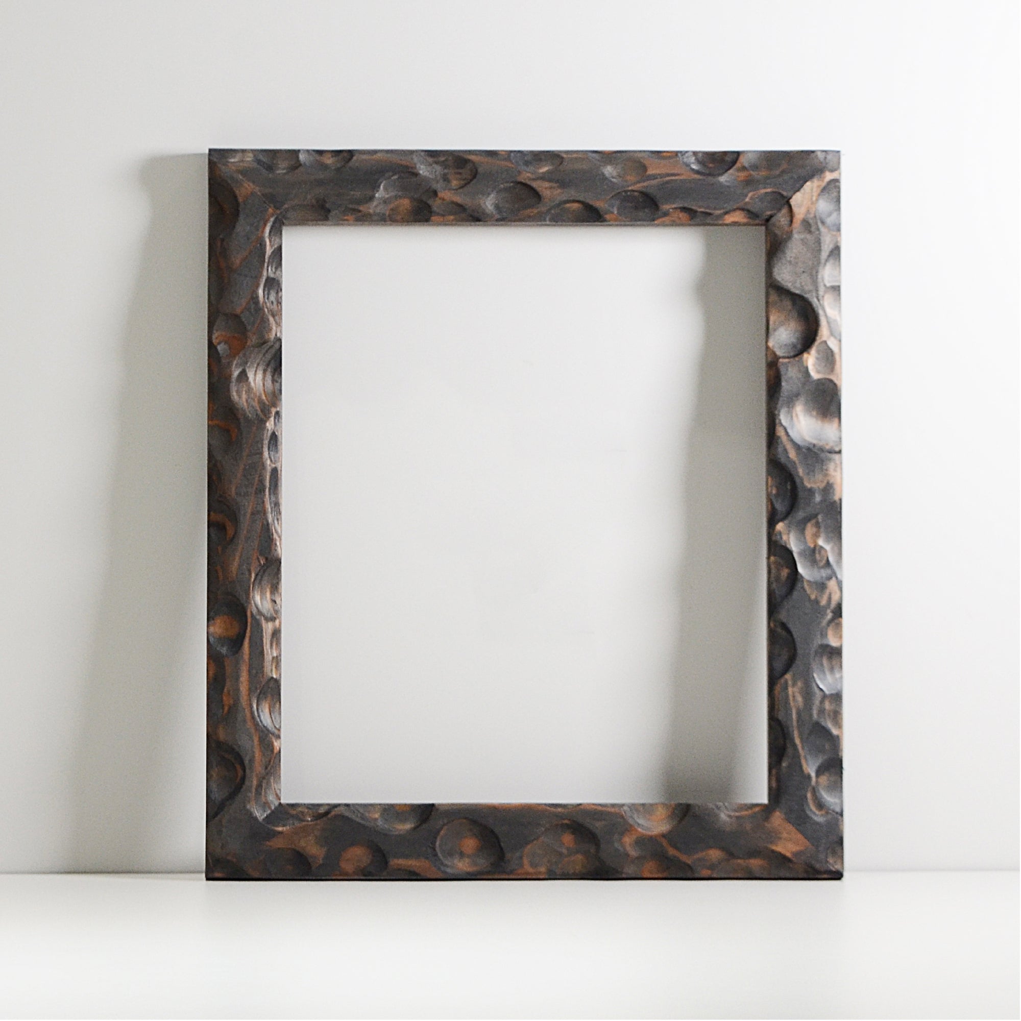 第3ワームホール：com / あぶく杢黒 /  abuku_b_02 / W30.7cm × H35.7cm / ビカクシダの額