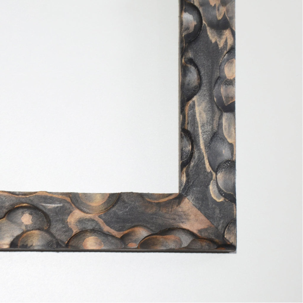 第3ワームホール：com / あぶく杢黒 /  abuku_b_02 / W30.7cm × H35.7cm / ビカクシダの額