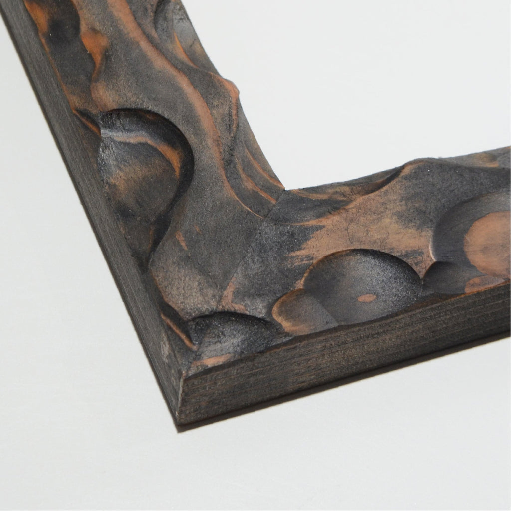第3ワームホール：com / あぶく杢黒 /  abuku_b_02 / W30.7cm × H35.7cm / ビカクシダの額