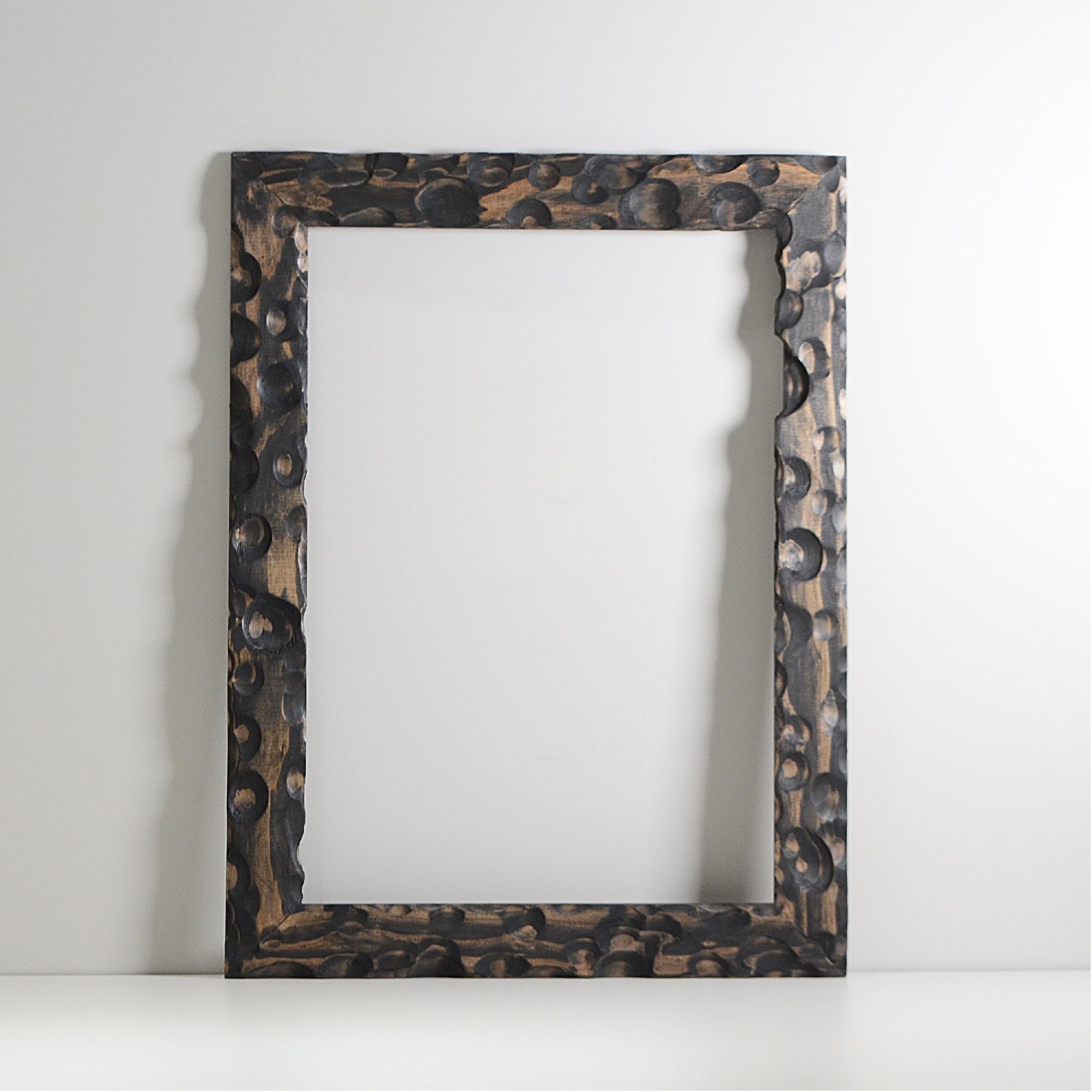 第3ワームホール：com / あぶく杢黒 /  abuku_b_03 / W33.5cm × H44.5cm / ビカクシダの額